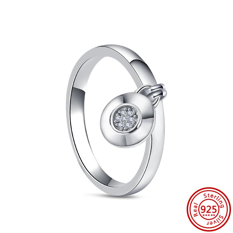 Original 925 Sterling Silver Ring Love Heart Pave CZ Crystal Stackable Rings for Women Wedding Engagement Birthday Gift Jewelry