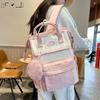 Solid Color Travel Backpack Large Capacity Nylon Shoulder Bag Trendy Student Schoolbag  Children