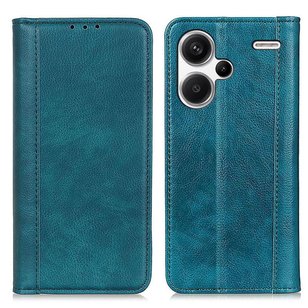 

For Xiaomi Redmi Note 13 Pro+ 5G Case Folding Stand Split Leather Cell Phone Cover Green