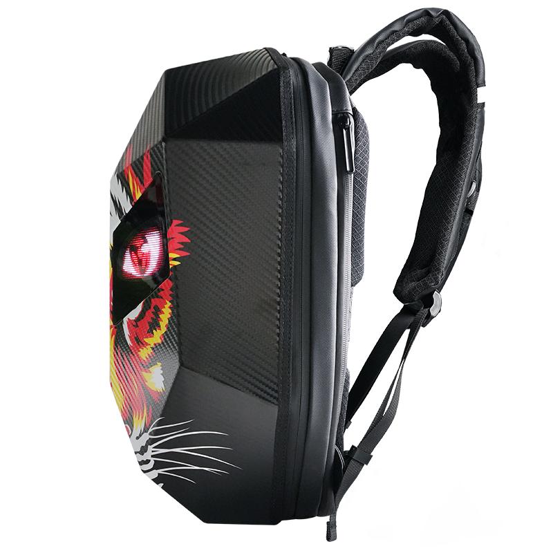 Rider Motorcycle LED Backpack Light Bluetooth School Bag Hardshell Motorcycle Riding Full Helmet Backpacks Rugzak