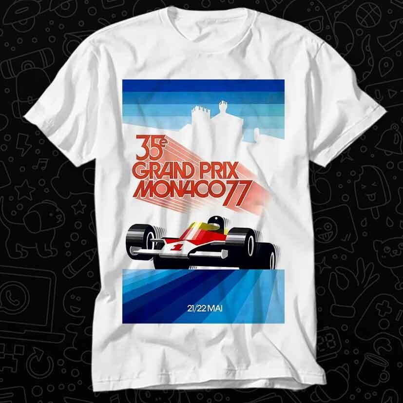 

1977 Monaco Grand Prix Racing Poster T Shirt 530 XL