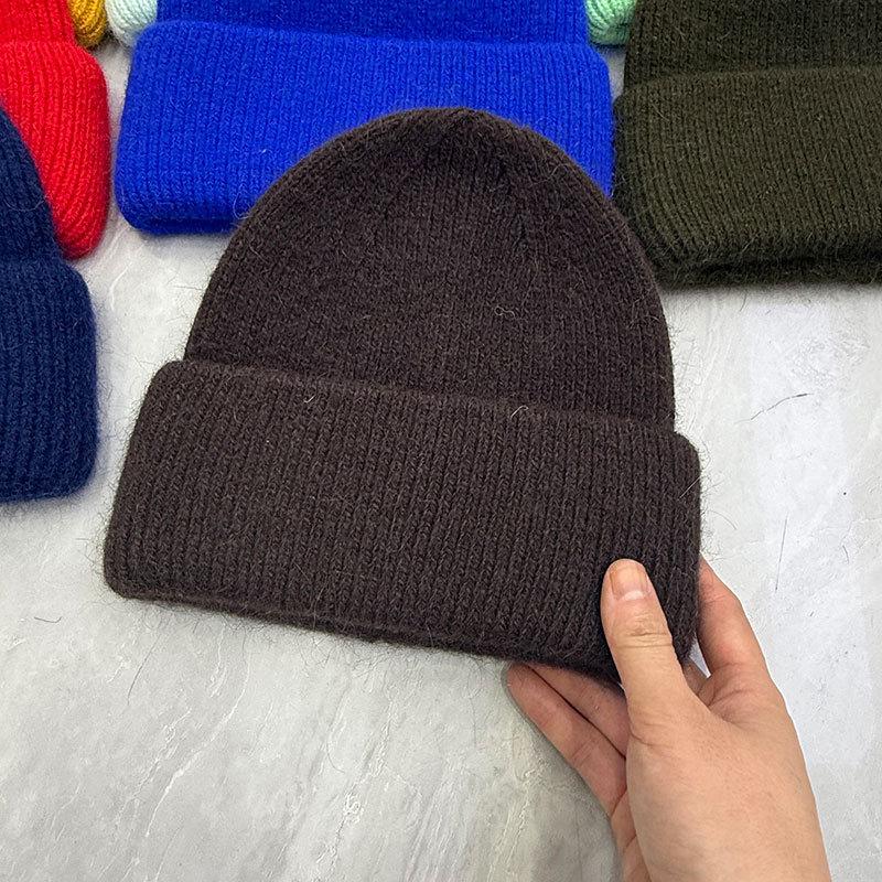 Hat Women's Autumn and Winter Wool Hat Casual Warm Versatile ins Knitted Hat Solid Color Light Board Cold Hat Men's Trend
