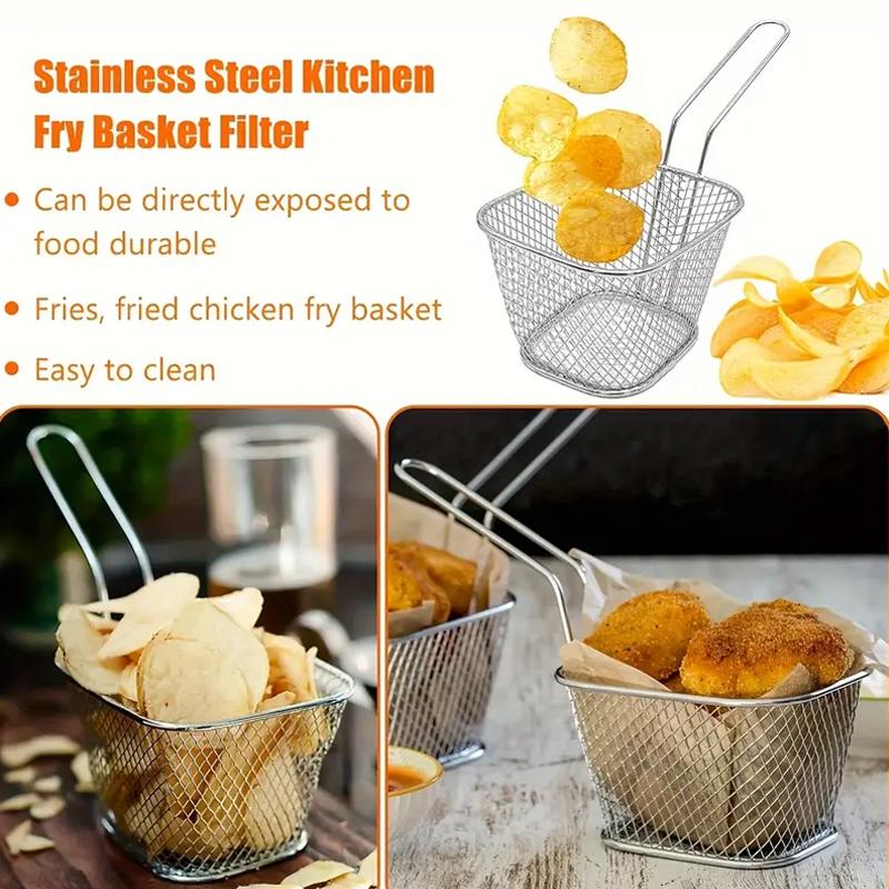 4 stk Matkurv Matlaging Pommes Frites Kurv Mini Frityrkurver Matlaging Pommes Frites Kurv