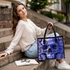 Cool Purple Skull Print Tote Bag Fashion Large Capacity Casual Daily Shoulder Handbag for Street Wear