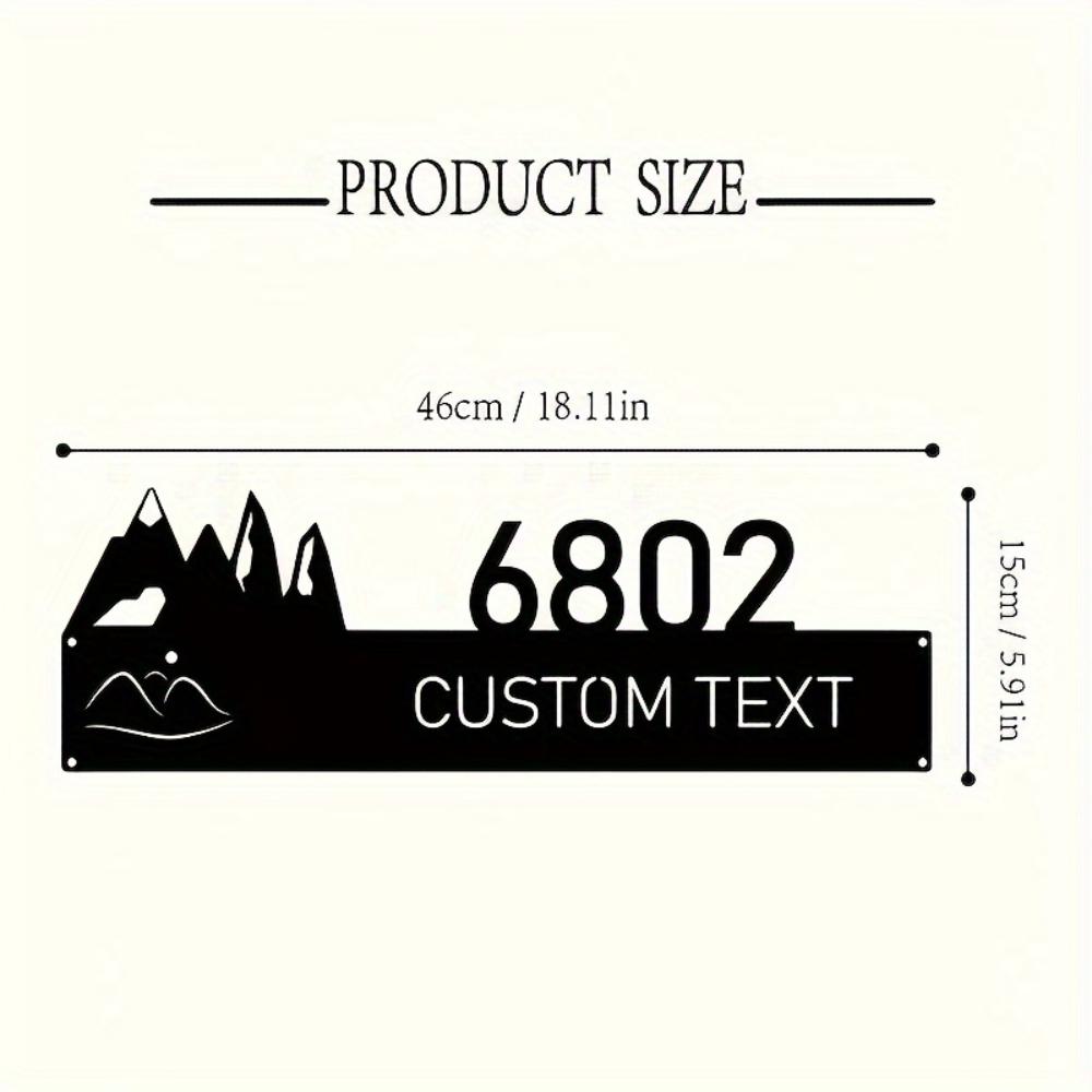 Customizable Metal Sign Western Style House Number Plate Wall Decor Durable
