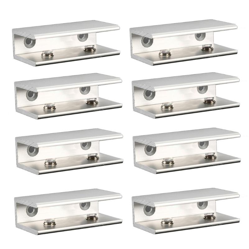8Pcs Square Glass Clamp Frameless Glass Shelf Bracket Holder Heavy Duty Glass Clamp Clip Support Bracket Easy To Use