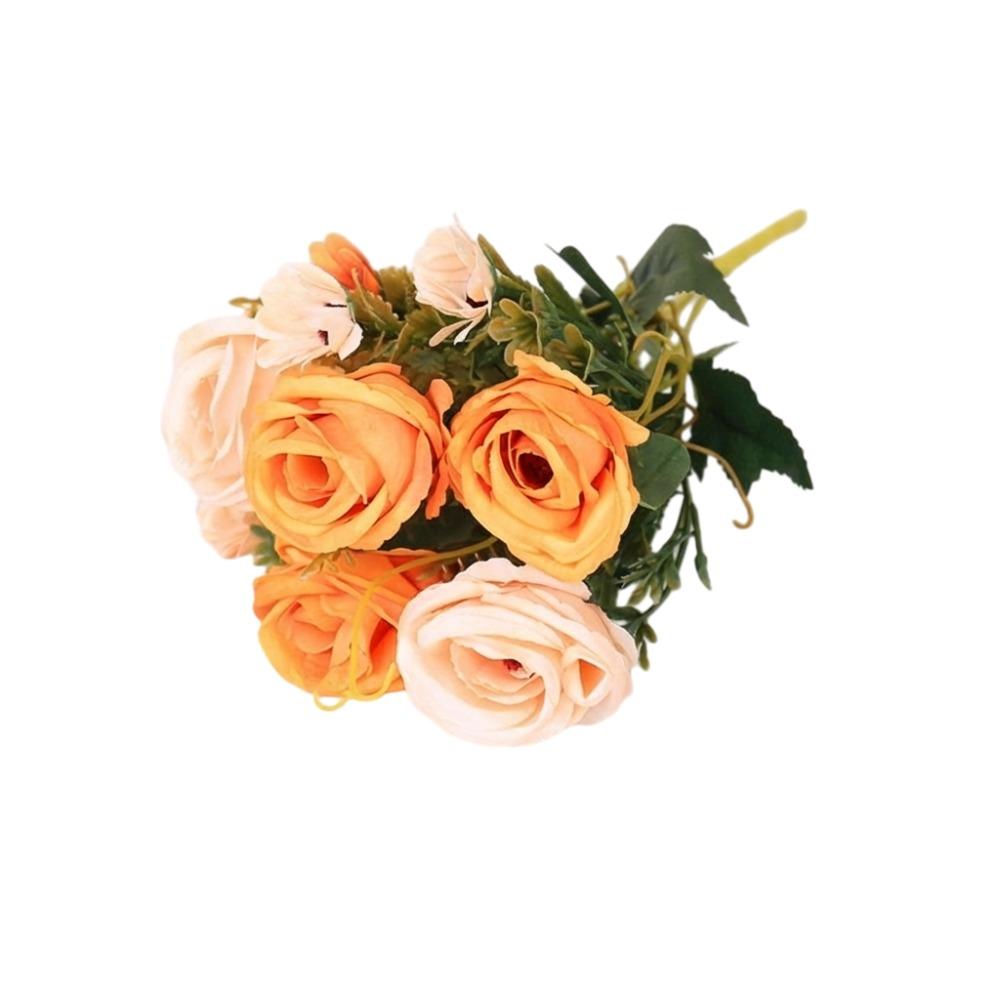 

5 Heads Roses Artifiical Flower Branch 32cm Height Roses Fake Flower Home Decoration A