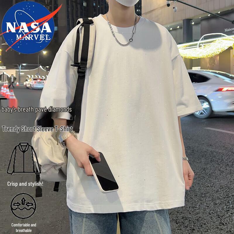 

NASA MARVEL Men s Starry Print Short Sleeve T-Shirt M