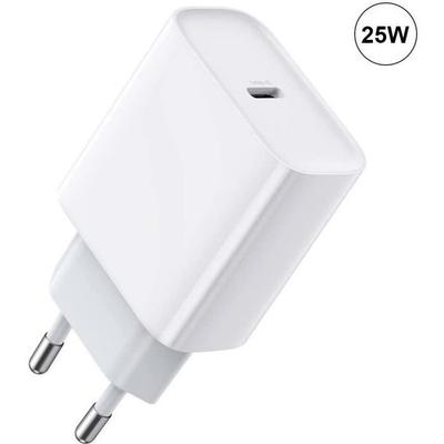 25W USB-C Fast Charger - E.F.CONNECTION - White - Compatible Samsung Galaxy A32 A54 A36 - Secure Charging