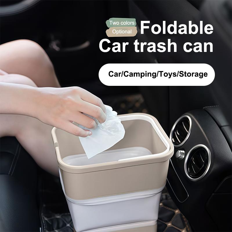 Faltbarer Auto-Mülleimer Tragbar Wasserdicht Auto-Innenzubehör Multifunktional Einziehbar Camping-Aufbewahrungseimer 1/2 Stück