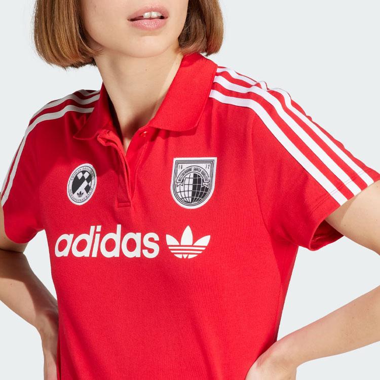 Adidas Originals Trefoil Football Dress With Letter Print And Logo Women Dress Light-Crimson IR9787