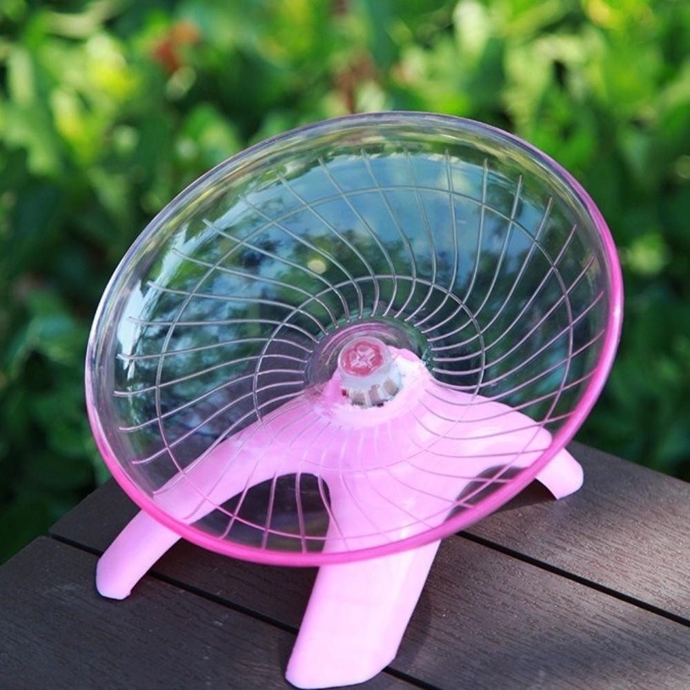Transparente Hamster Flugscheibe Stahlachse Leiser Betrieb Trainings Eichhörnchen Rad Kunststoff Stabile Basis Lauffläche