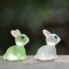 Small Ornaments Rabbit Luminous Resin Bunnies Glow Miniature Cute Mini