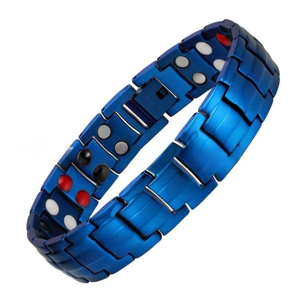 Double-Row Magnetic Men's Bracelet - Detachable European & American Style