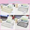 Slim Metal Storage Basket With Steel Mesh Base For Accessories And Small Items