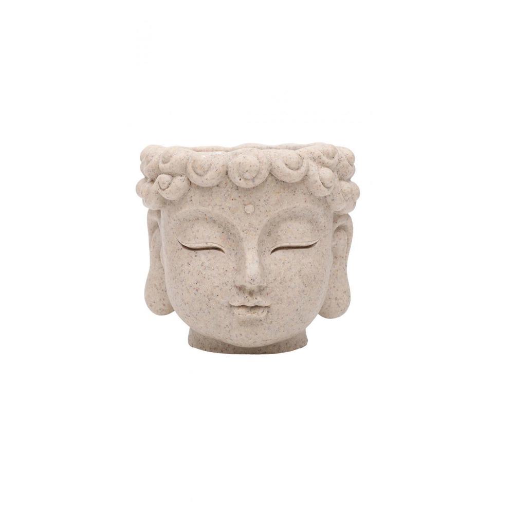 Realistic Buddha Head Flower Pot Handmade Sculpture Plant Containers  Table Centerpiece