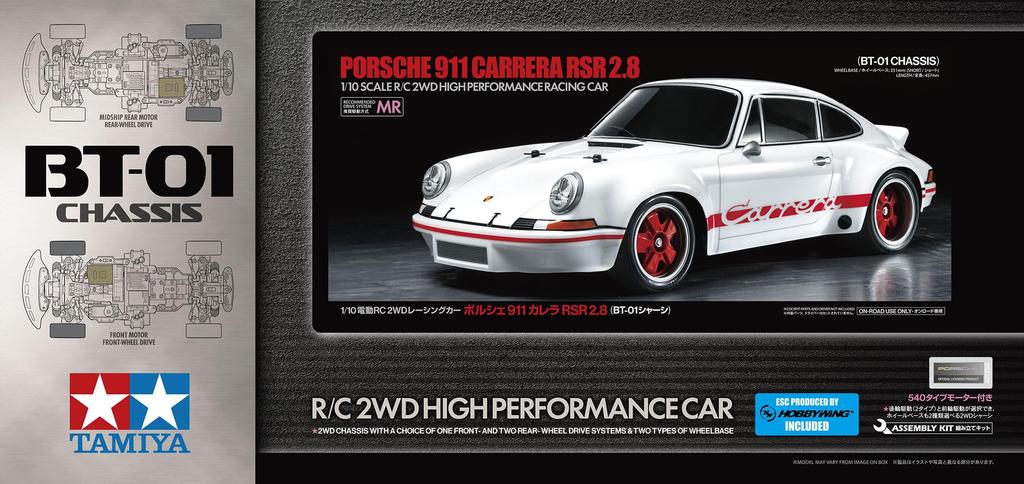 Tamiya 1/10 Scale Electric RC Car Series No. 740 Porsche 911 Carrera RSR 2.8 (BT-01 Chassis) Electric Radio Control Model 58740