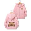 Nueva Sudadera con Capucha Casual Elegante Chaqueta Capibara para Niños Niñas Cremallera Primavera y Otoño Sudaderas Animales de Dibujos Animados de Moda con Cremallera