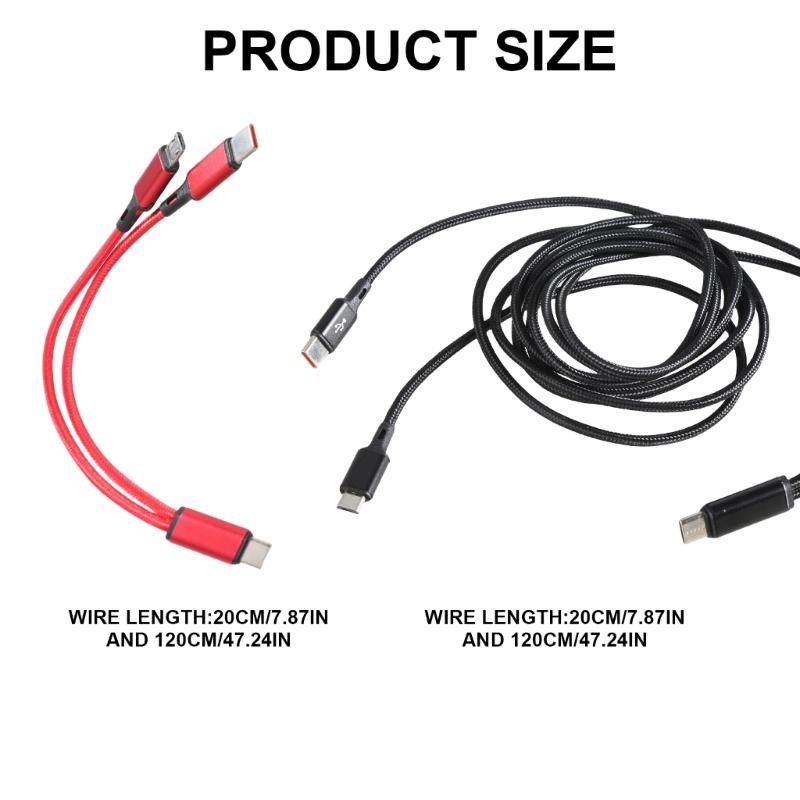 Type C To USB 5Pin and Type C Splitter Cord 27W 1 To 2 Male Connectors Fast Charging Cable Wire for Multiple Devices