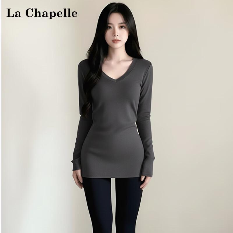 La Chapelle Women s V-Neck Slim Fit Thermal Base Layer Top S