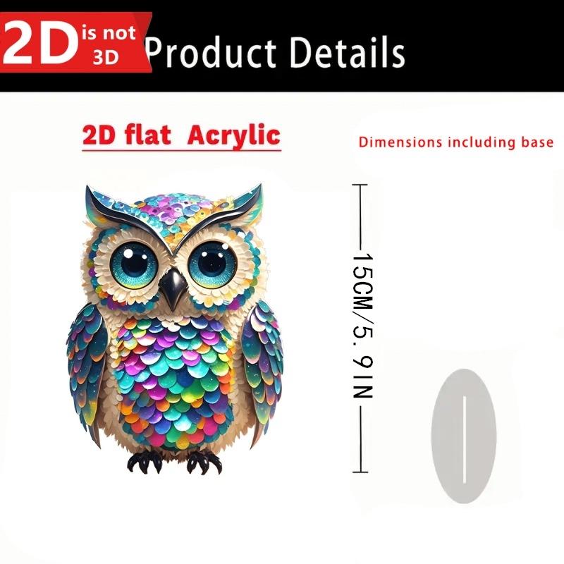 2D Owl Decoration - Creative shelf or window decor for home, office, or bird enthusiasts. chiaro