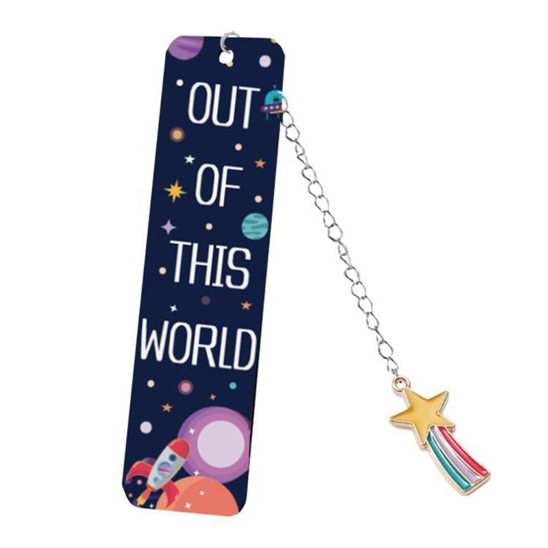 2x Metalowe Zakładki do Książek Zakładka z Astronautą Motyw Gwieździstego Nieba Zakładka do Strony Książki Artykuły Szkolne Biurowe dla Uczniów Nauczyciela
