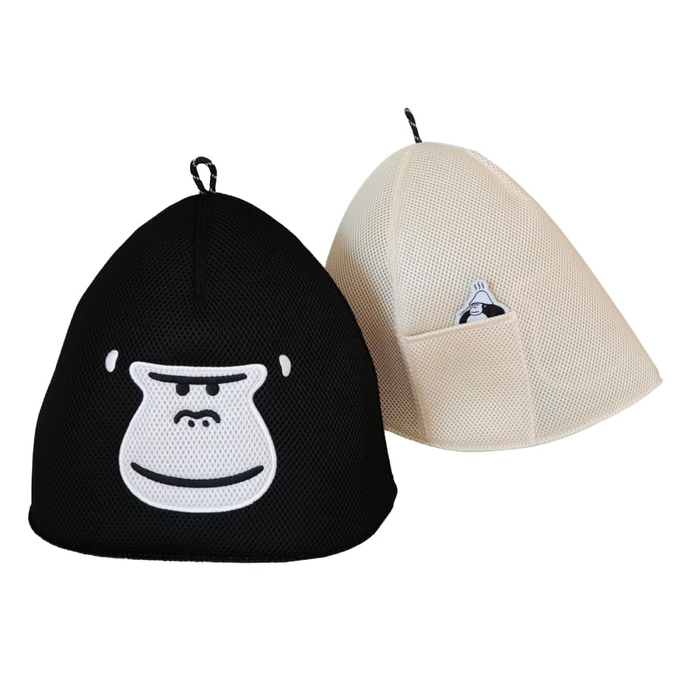 

GORELAX Mamoru s Meditation Mesh Sauna Hat Black/Beige 37cm x 31cm GORELAX-HAT-04 25P45514 чёрный