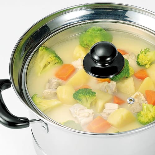 Hirosho FPZ-22 Multi-Purpose Everyday Pot, Deep, 22cm Handled Pot (with Colander and Strainer)