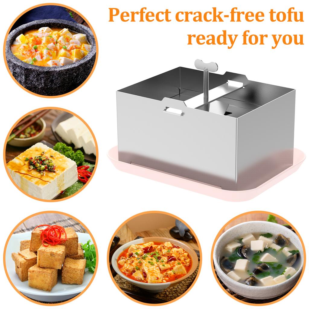 DIY Tofu Press Mould Homemade Tofu Mold Soybean Curd Tofu Making Mold with Drip Tray Stainless Steel Cooking Tool Kitchen Gadget