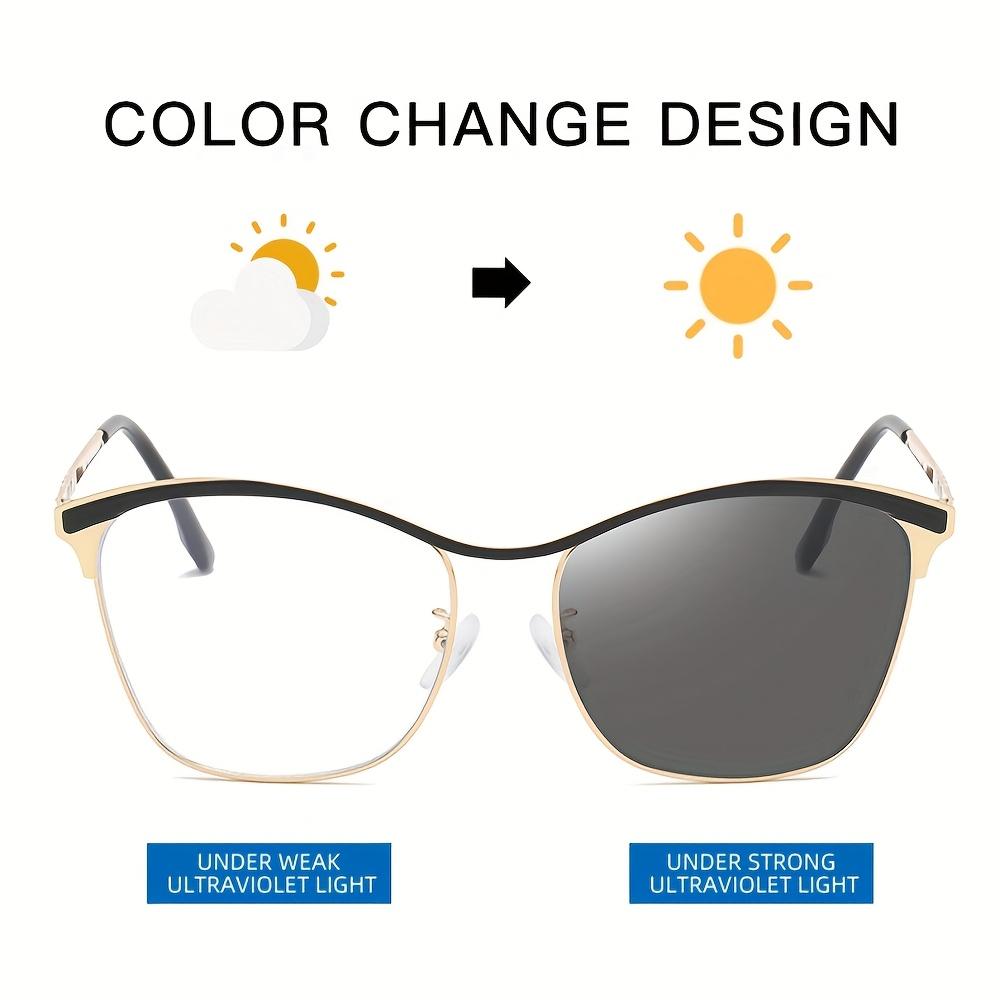 The New High-End Ultra-Light Metal Oval Frame Fashion Glasses For Men And Women Are Equipped With Tinted Anti-Blue Light Lenses.
