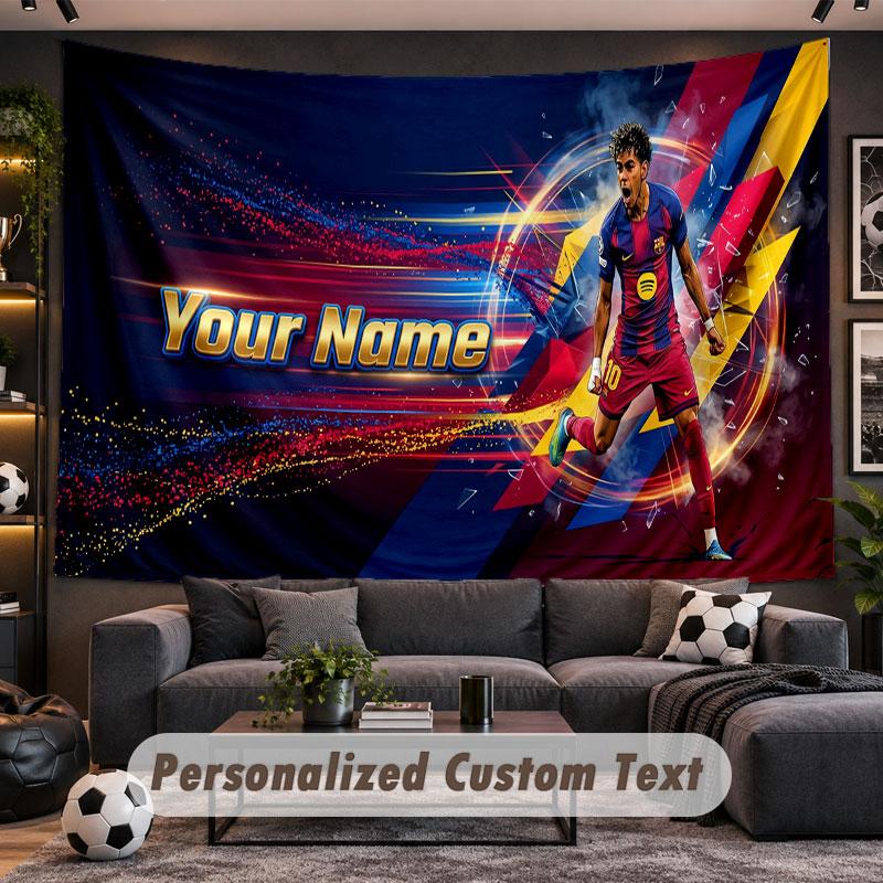 Wall Hanging Tapestry Custom NameLamine Yamal Pattern Personalized Printed Fabric Wall Decor