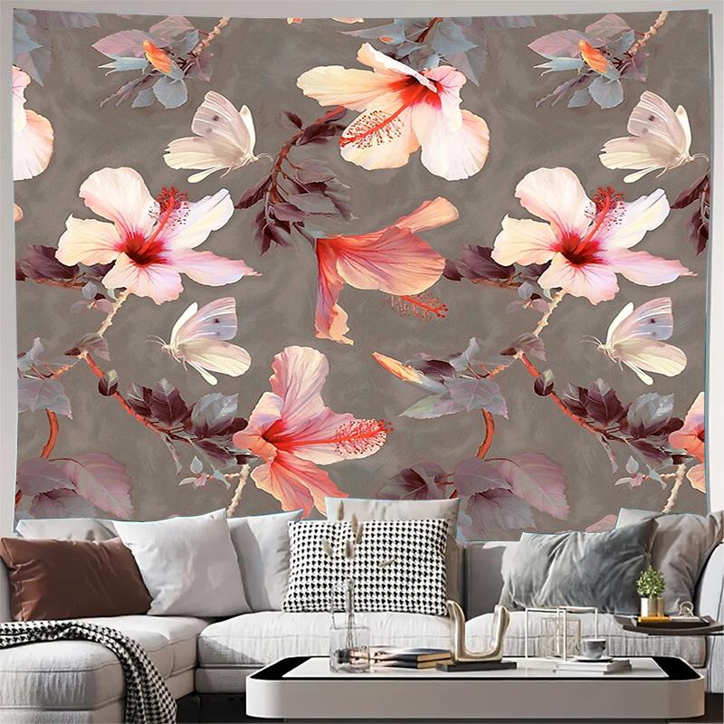 

Ботанический гобелен Настенное панно Цветочное искусство для стен Декор с тропическими цветами Эстетика природы Разделитель комнаты Декор для общежития Богемная атмосфера Li 74x94cm(29x37in)