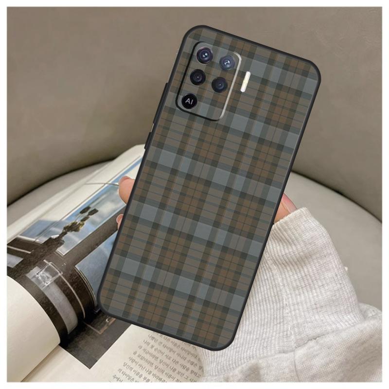 Buffalo Plaid Pattern Case For Oppo A17 A57 A77 A40 A78 A54 A74 A94 A76 A16 A96 A18 A60 A80 A38 A58 A98 A15 A5 Pro