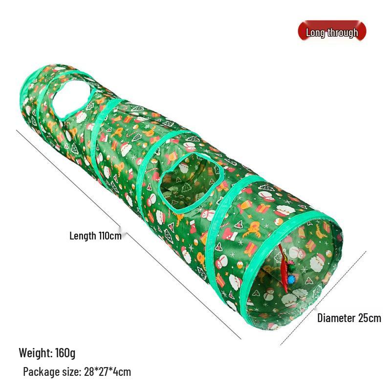 Rainbow Three-Way Foldable Cat Tunnel Toy