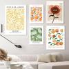 Abstract Lemon Flower Eye Orange Vintage Plant Wall Art Canvas Painting Posters and Prints Wall Pictures for Living Room Decor