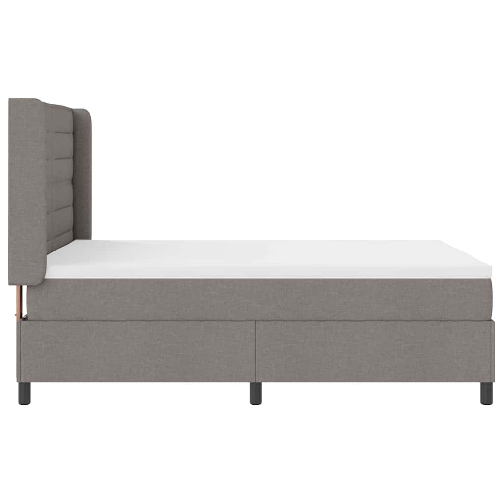 LED Boxspring Bed with Headboard Taupe 160 X 200 Cm Fabric
