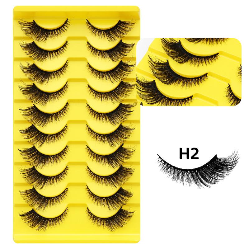 10 Pairs Eye Eyelashes 5D Fluffy Soft Natural Look False Eyelashes Thick Faux Mink Lashes Cat Eye Lashes Eyelashes Extensions