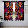 Halloween Skull Flower Pattern Printed Curtains Window Decorations Home Room Curtain Polyester