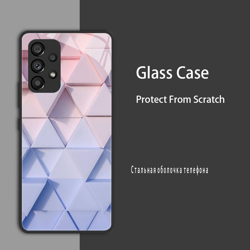 For Samsung Galaxy A52 A52S A53 Case Cover Tempered Glass Case Hard Coque Bumper For Samsung A33 A73 A13 A72 4G 5G Protect Case