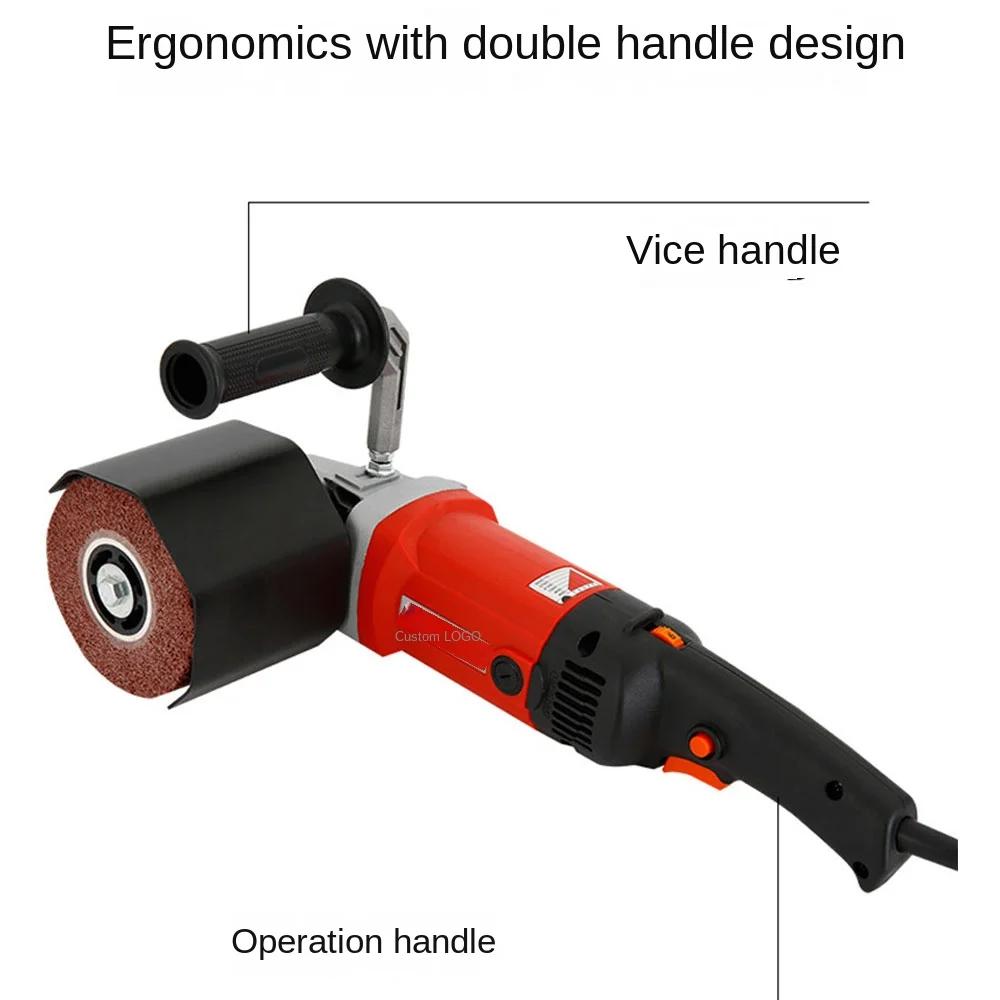 Handheld Metal Burnishing Machine 1400W 220V Electric Sander Polisher Wire Drawing Machine for Wood Stainless Steel Polishing