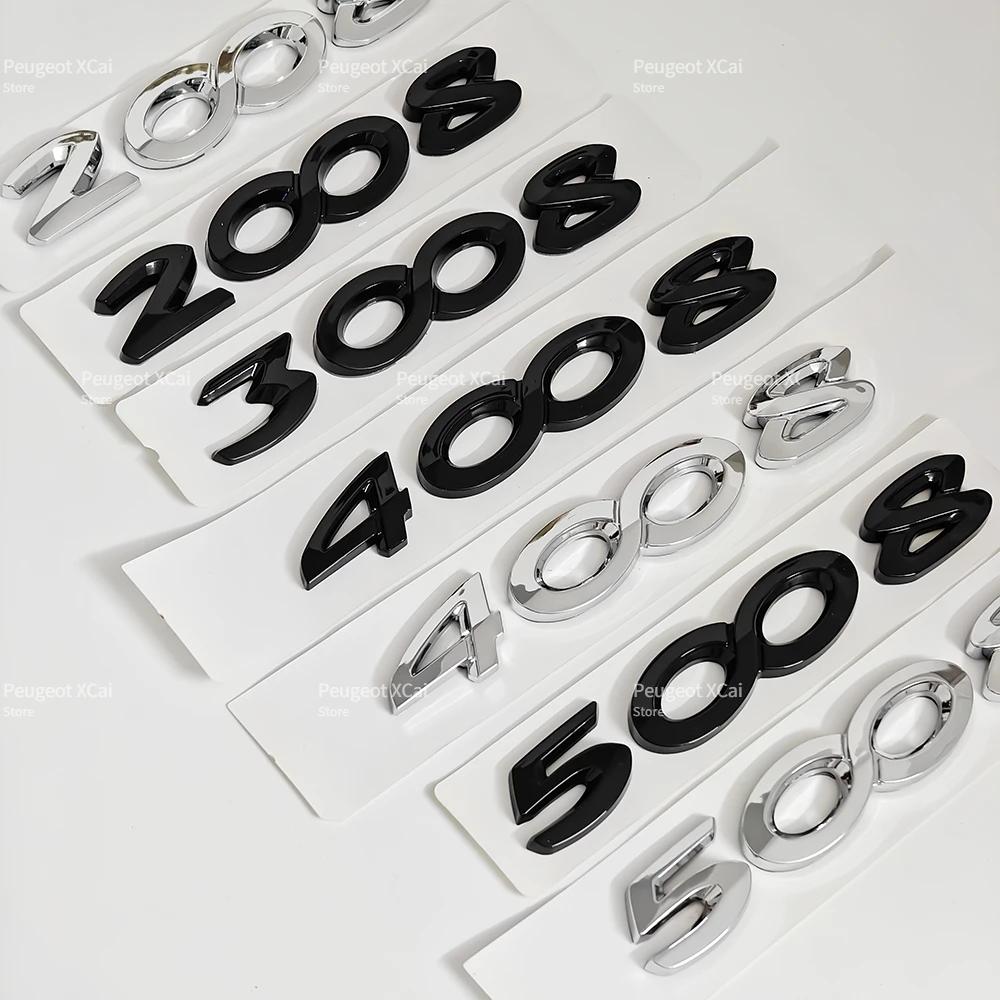 Old 3D ABS Rear Trunk Number Emblem Badge for Peugeot 2008 3008 4008 5008 Car Accessories T2