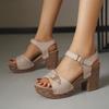 Sandali Donna Taglie Forti con Tacco Chunky, Comode Scarpe Casual Estive da Spiaggia