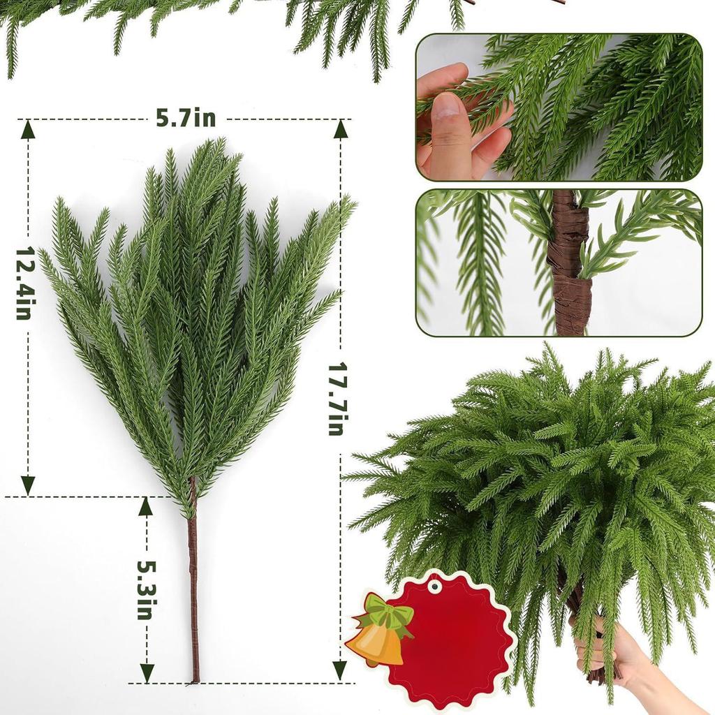American Single Norfolk Let Go Roll Soft Rubber Pine Branch Cuttings Christmas Party Home Decoration