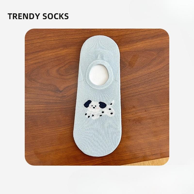 Damen Segelschuhe Frühling/Sommer Niedrig geschnitten Dünn Atmungsaktiv Schweißableitend Socken Cartoon Tier Kurze Socken