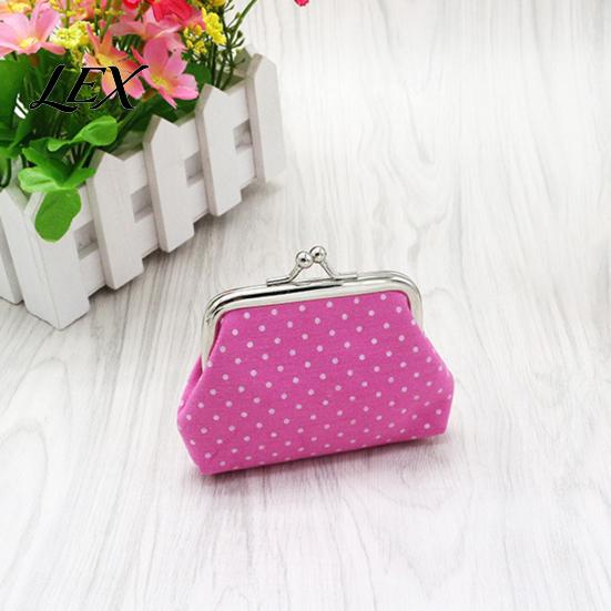 Retro Polka Dot Purse Women Coin Purse, Printing Mini Lightweight Pouch, Pocket Size Compact Storage Kiss Lock for Coins Earrings Hair Ties