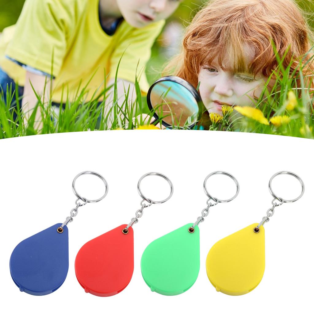 Magnifier Keychain 10X Magnification Foldable Portable Mini Magnifying Glass with Key for Outdoor Reading Magnifier