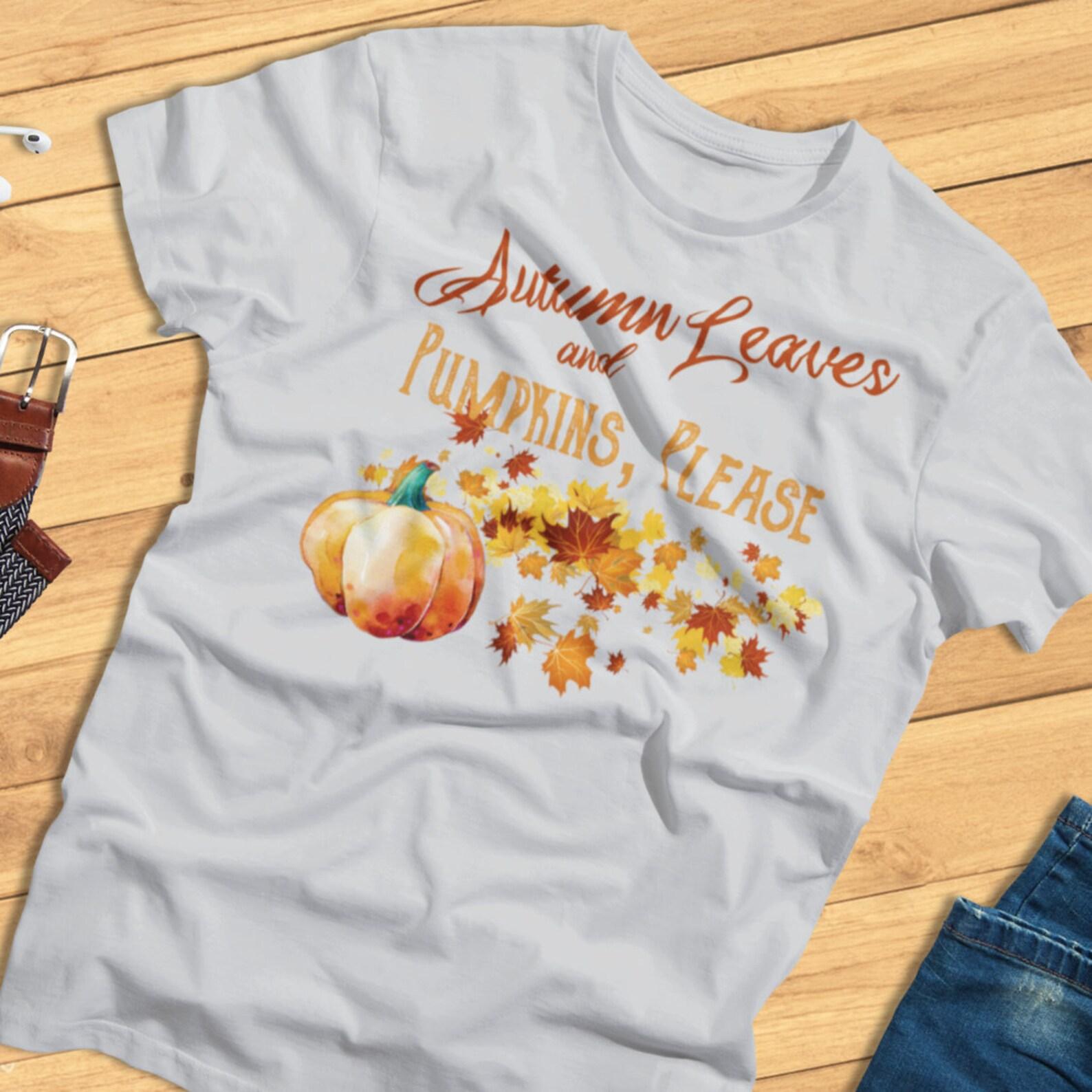 Autumn Leaves and Pumpkins, Please - Fall Favorites T-Shirt 2XL