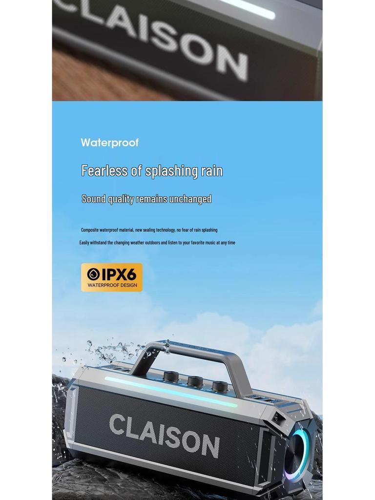 300W High-Power Wireless Bluetooth Speaker with Subwoofer for Outdoor and Home Use