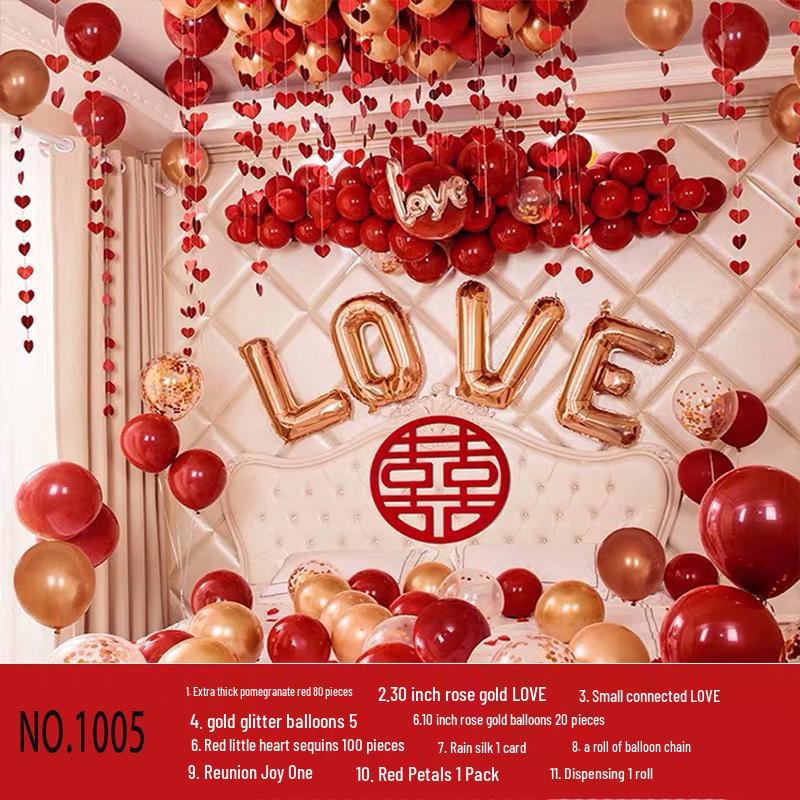 Ruby Red Pomegranate Wedding Balloons Set