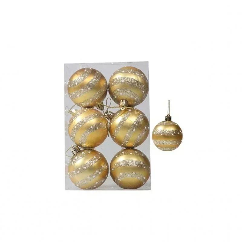 6Pcs Christmas Decorative Balls Green Xmas Tree Pendants Red Snowflake Branches Style Home Christmas Party Decoration Toy Balls